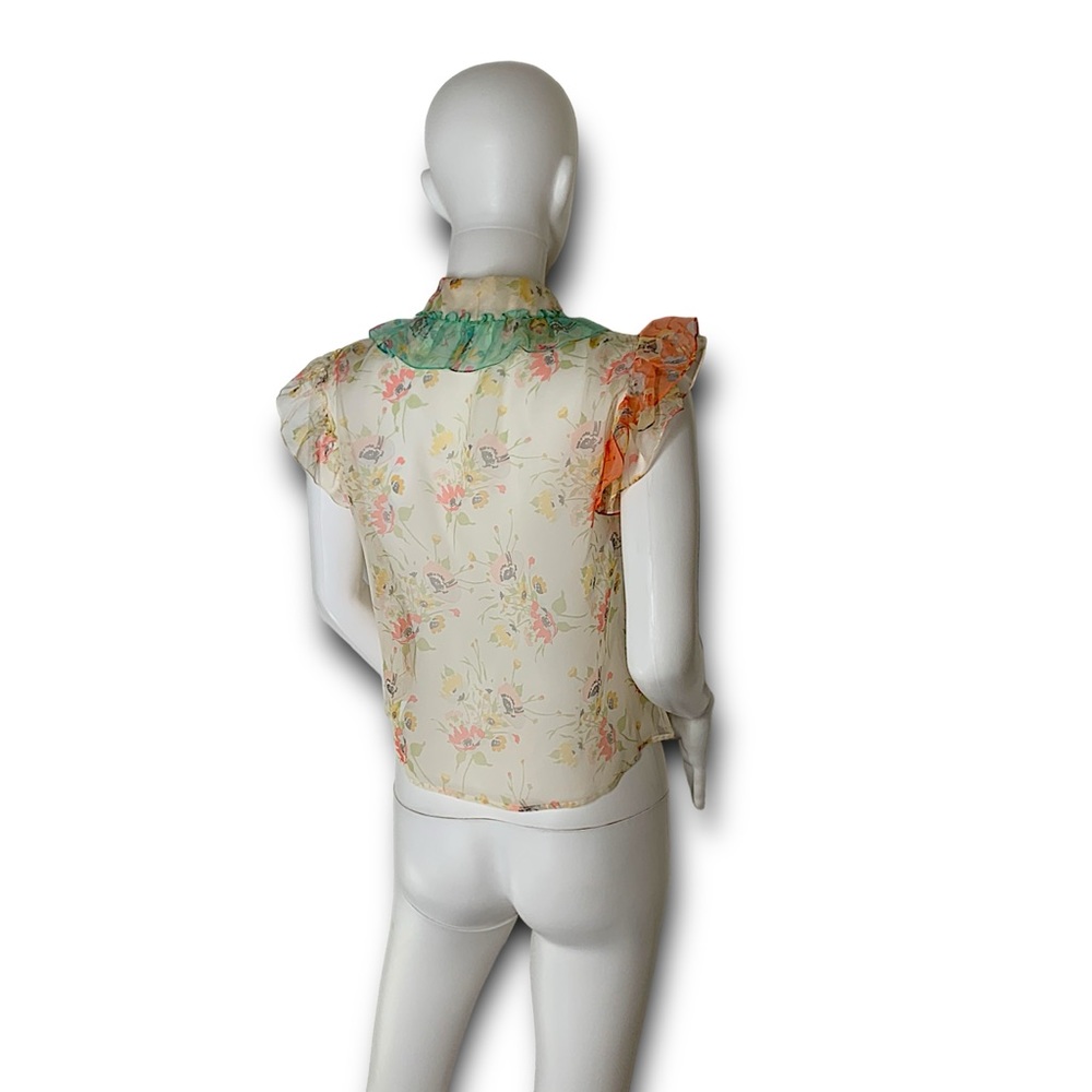 Christoper Kane SS18 Ruffle Floral Button Down - Picture 11 of 12
